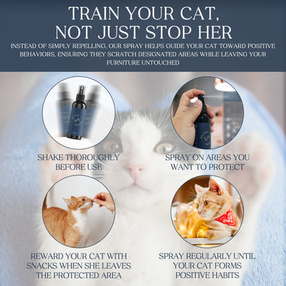 The Purrfect Harmony Natural Anti-Scratching Spray for Cats – Safe, Non-Toxic, Vet-Approved Cat Deterrent for Furniture & Home – Protects Your Sofas, Carpets & Wooden Surfaces – Eco-Friendly, No Harsh Chemicals - 100 ml